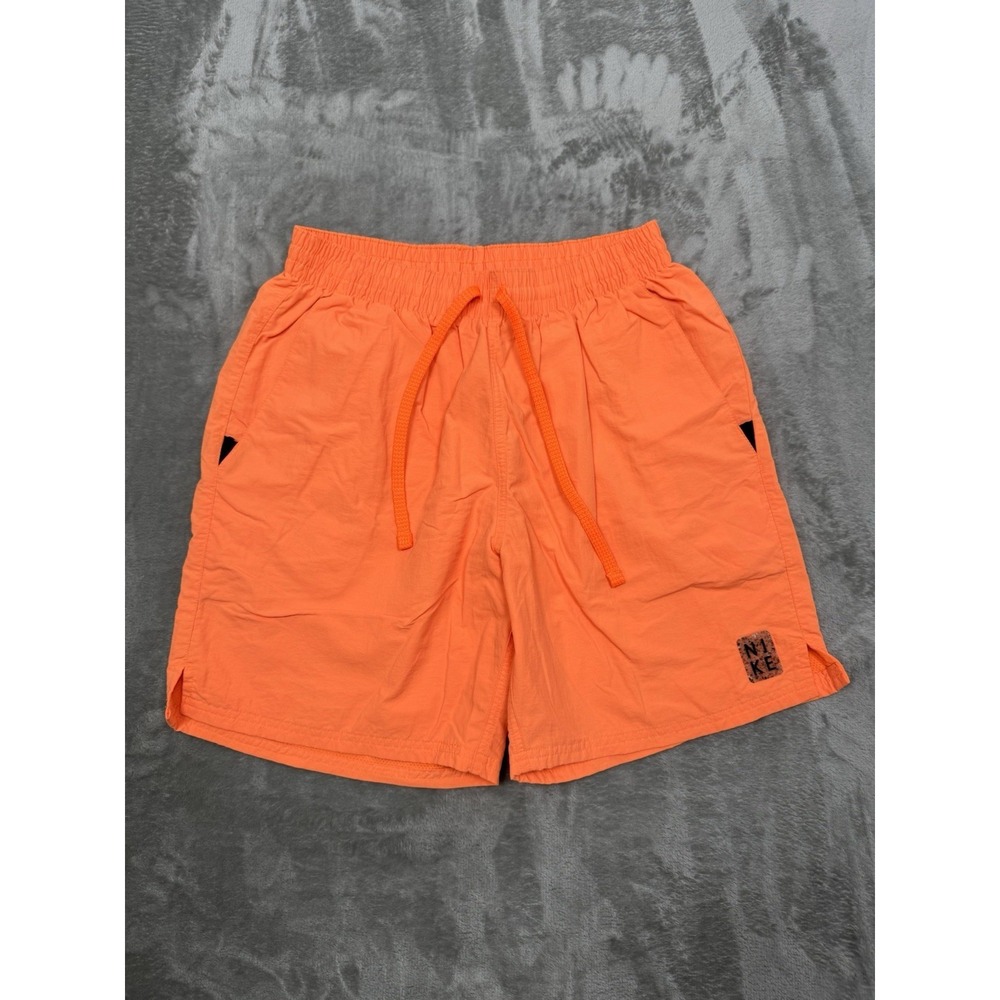 Vintage Nike Volley Swim Trunks Mens Medium Orange Beach Spellout Icon 2000s Y2K